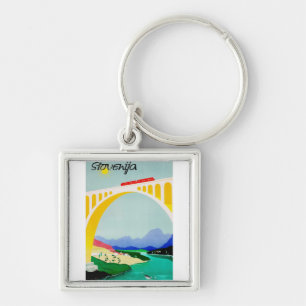 Visit Slovenia Green, Boutique, Diverse Key Ring