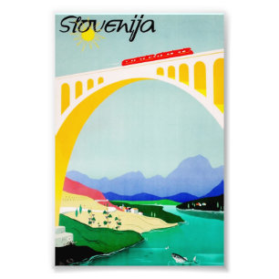 Visit Slovenia Green, Boutique, Diverse Photo Print