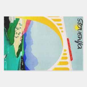 Visit Slovenia Green, Boutique, Diverse Wrapping Paper Sheet