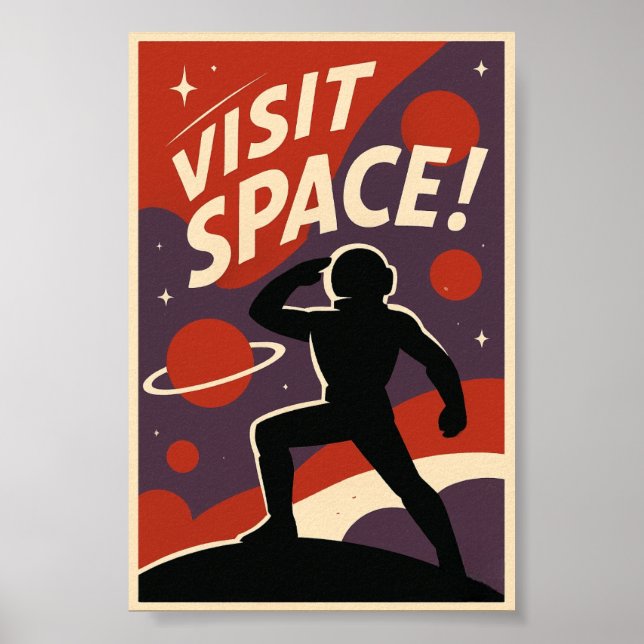 Visit Space Retro Poster (Front)