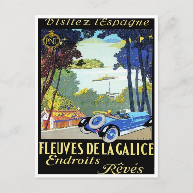 Visit Spain vintage travel Postcard (Front)