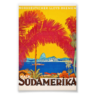 Visit Sudamerica vintage concept Photo Print