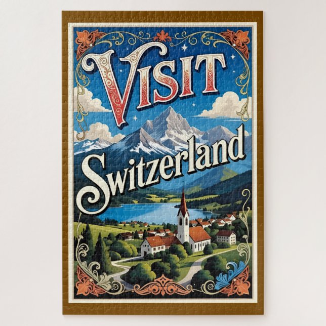 Visit Switzerland travel poster Jigsaw Puzzle (Vertical)