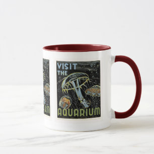 Visit the Aquarium - WPA Poster Jellies, Jellyfish Mug