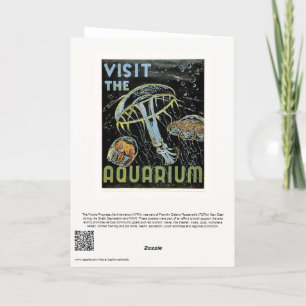 Visit the Aquarium - WPA Poster Jellies, Jellyfish Thank You Card