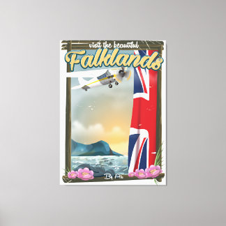 Visit the Beautiful Falklands travel poster Canvas Print