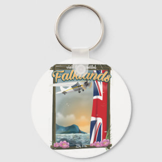 Visit the Beautiful Falklands travel poster Key Ring