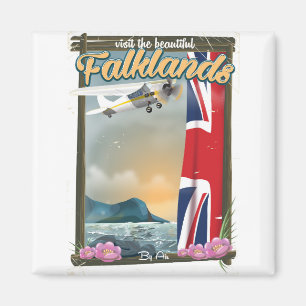 Visit the Beautiful Falklands travel poster Magnet