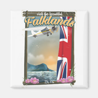 Visit the Beautiful Falklands travel poster Magnet