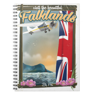 Visit the Beautiful Falklands travel poster Notebook