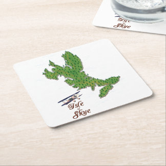 Visit the Beautiful Island of Skye Square Paper Coaster
