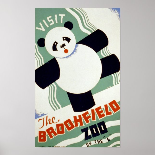 Visit the Brookfield Zoo Vintage WPA Poster (Front)