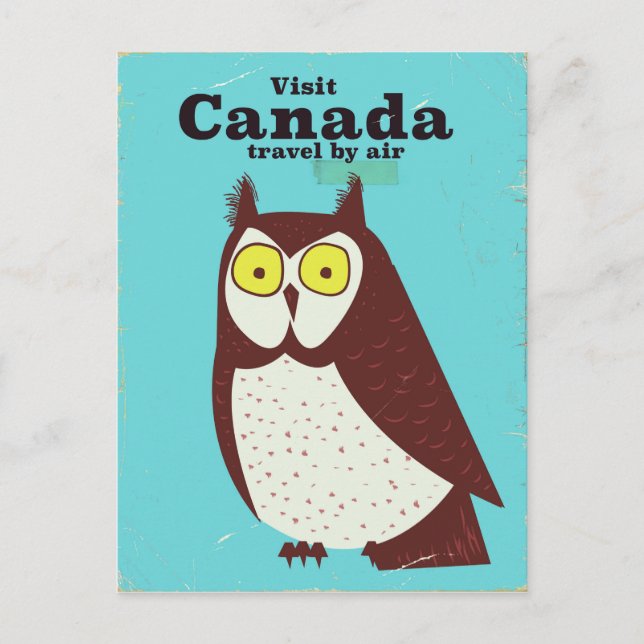 Visit the Canada Owl poster Postcard (Front)