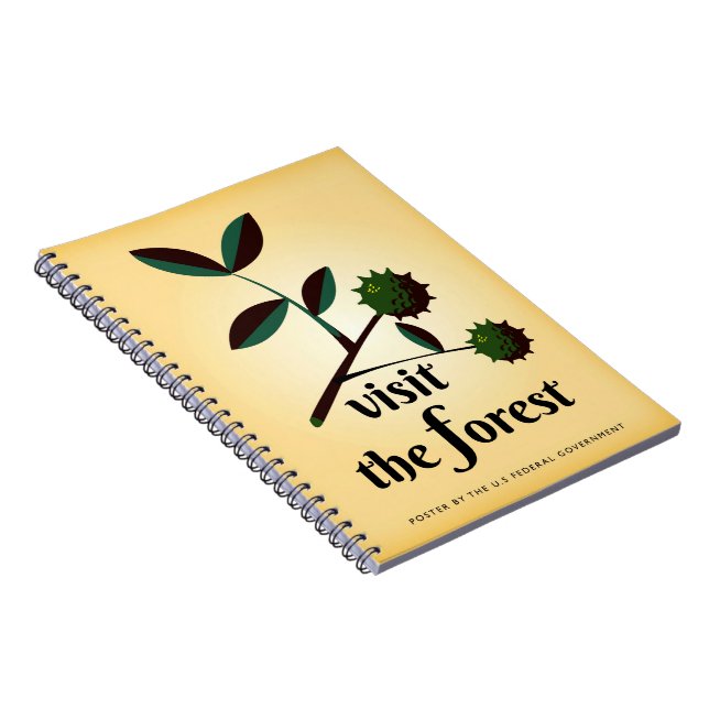 Visit the forest USA vintage poster. Notebook (Right Side)