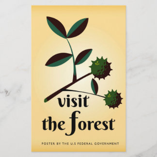 Visit the forest USA vintage poster. Stationery