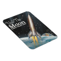 Visit The Moon vintage sci-fi travel poster