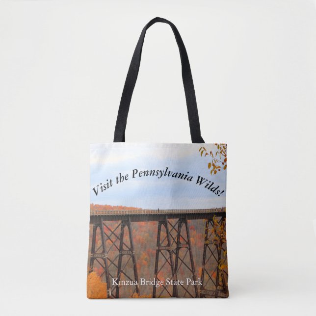 Visit The Pennsylvania Wilds Kinzua Bridge Tote Bag (Front)