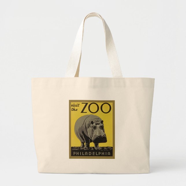 Visit the Philadelphia Zoo Large Tote Bag (Front)