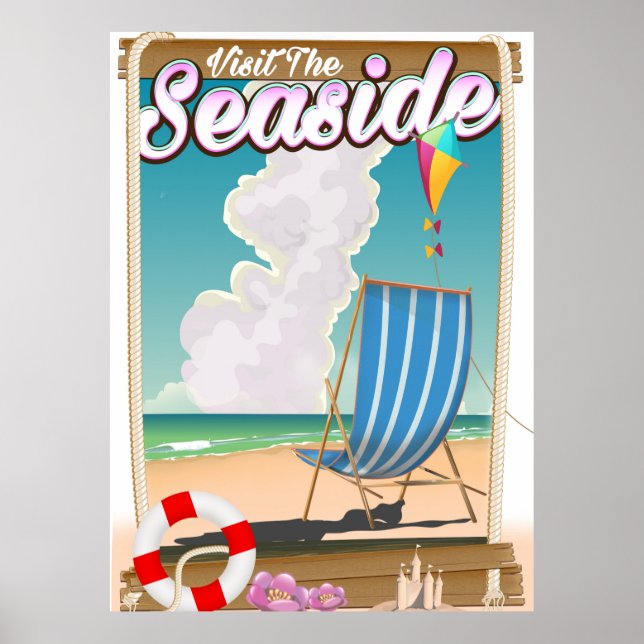 Visit the Seaside Deck chair poster (Front)