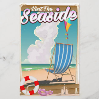 Visit the Seaside Deck chair poster Stationery