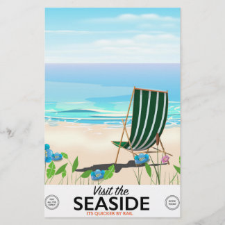 Visit the Seaside vintage travel poster Stationery