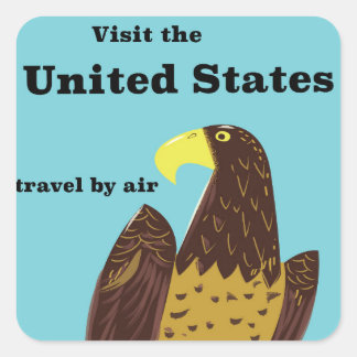 Visit the united States Travel poster Square Sticker