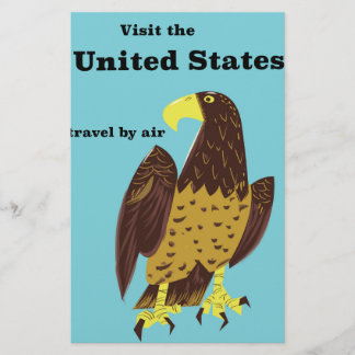 Visit the united States Travel poster Stationery