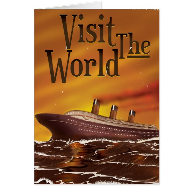 visit the world vintage cruise liner poster (Front)