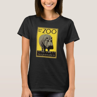 Visit The Zoo Philadelphia Retro Vintage Hippopota T-Shirt
