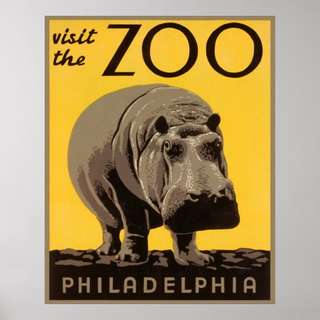 Visit the Zoo - Philadelphia WPA Poster (Front)