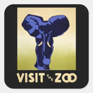 Visit The Zoo Square Sticker