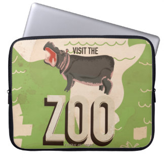 Visit The Zoo Vintage Travel Poster. Laptop Sleeve
