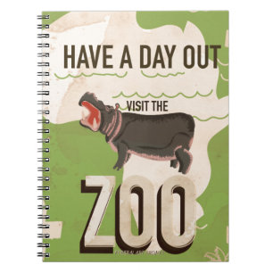 Visit The Zoo Vintage Travel Poster Notebook