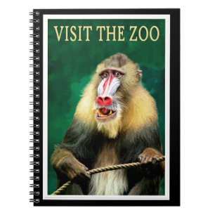 Visit the Zoo, vintage travel poster Notebook