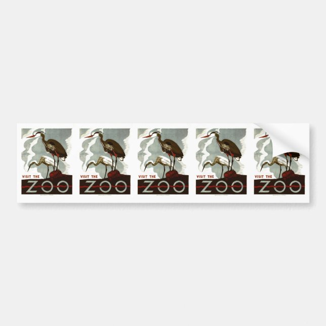 Visit the Zoo - WPA Poster - Bumper Sticker (Front)
