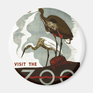 Visit the Zoo - WPA Poster - Magnet