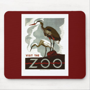 Visit the Zoo - WPA Poster - Mouse Mat