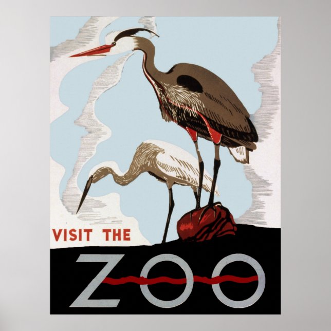 Visit The Zoo WPA Vintage Poster (Front)