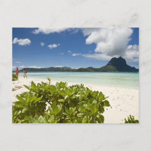 Visit to small picnic island in lagoon at Bora 3 Postcard