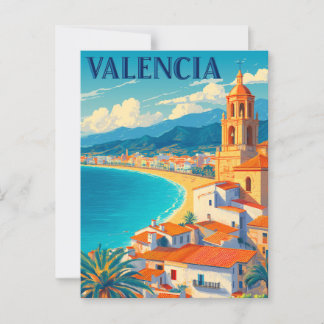 Visit Valencia Spain | Retro Travel Postcard