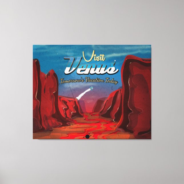 Visit Venus Vintage Poster Canvas Print (Front)