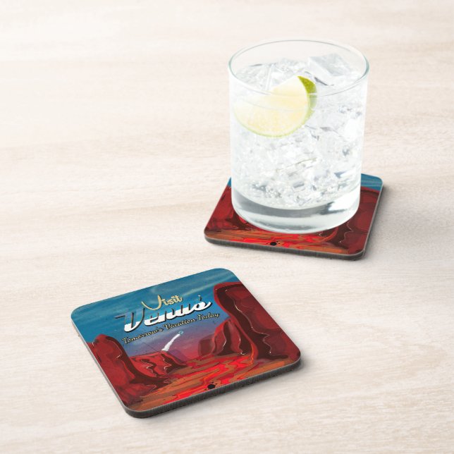 Visit Venus Vintage Poster Coaster (Right Side)