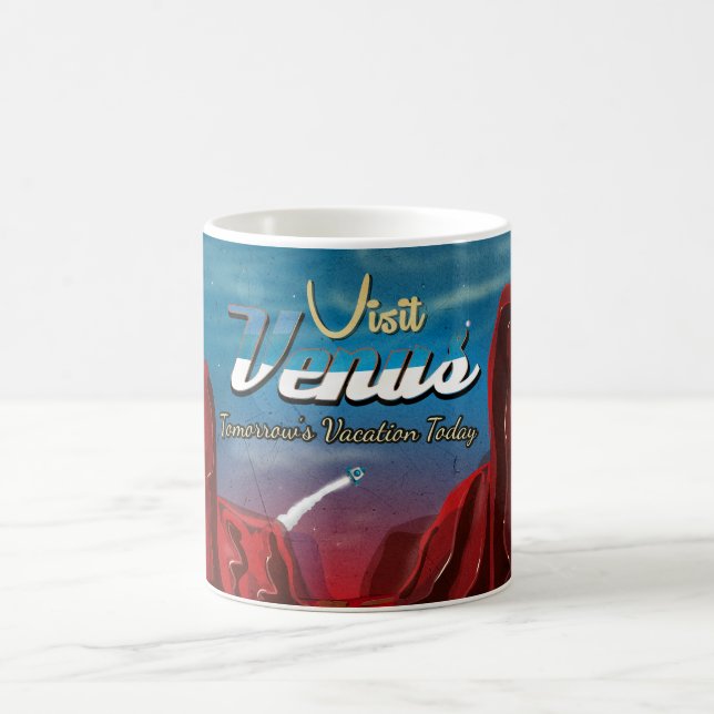 Visit Venus Vintage Poster Coffee Mug (Center)