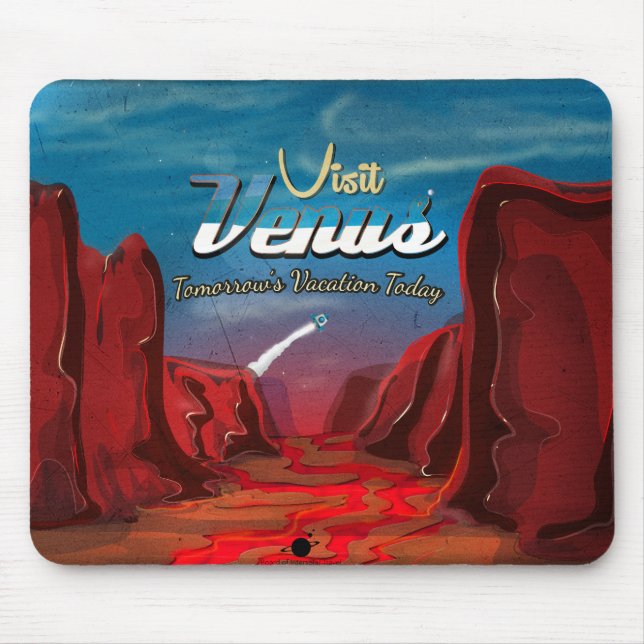 Visit Venus Vintage Poster Mouse Mat (Front)