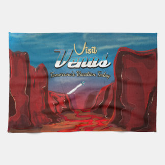 Visit Venus Vintage Poster Tea Towel