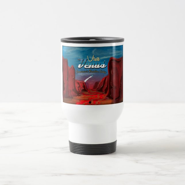 Visit Venus Vintage Poster Travel Mug (Center)