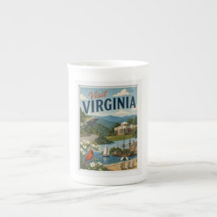 Visit Virginia Travel Vintage Bone China Mug