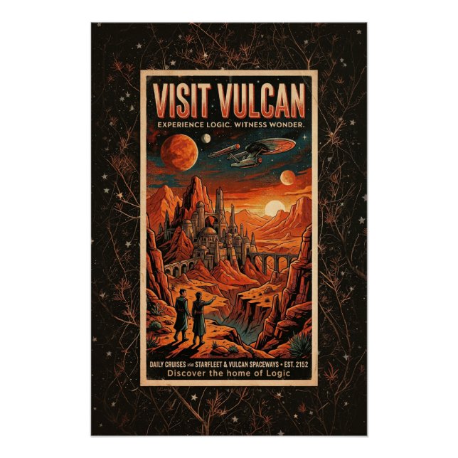 Visit Vulcan - Retro Galactic Travel Poster (Front)