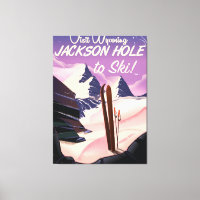 Visit Wyoming! Jackson Hole to ski travel poster