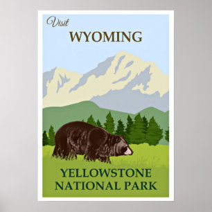 Visit Wyoming, Yellowstone National Park Poster